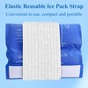 4-Pack Reusable Ice Pack Strap - 35.5"x3" Hook and Loop