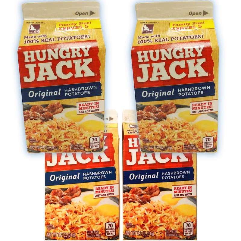 Hungry Jack Original Hash brown Potatoes 3.2 Oz (8 Pack)