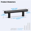 KNOBWELL 6 Pack 3" Kitchen Cabinet Handles Black, Modern Matte