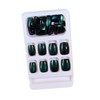 Cats Eye Press on Nails Black Green Gradient Fake Nails