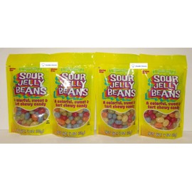 Trader Joe's2 Sour Jelly Beans, a colorful, sweet & tart chewy candy 4oz 113g (Four Bags)