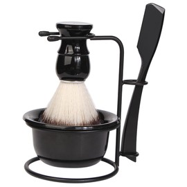 Gatuida 1set Professional Shaving Brush and Bowl Kit Stand Men Beard Grooming Accessories for Home Use and Barber Shops Easy to Clean and Maintain