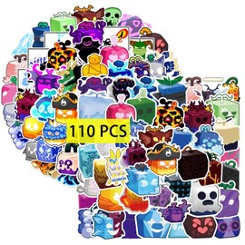 GTOTd Cartoon Fruit Stickers (110Pcs) Video Game Gifts Merch Party Supplies Vinyl Water Bottle Luggage Guitar Skateboard Aesthetic Stickers for Teens