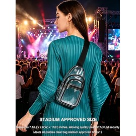 Bolsa cruzada transparente para eventos de estadio, bolsos transparentes para mujeres y hombres, bolsa transparente con aprobación del estadio