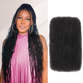 Afro Kinkys Bulk Human Hair, 18 Inch Soft 4C Afro Kinky-Curly Human Hair Bulk for Twist Dreadlocks Extensions Repair Locs Natural Black 50 Gram 1 Pack (1B, 18inch)