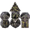 Maywin 7PCS DND Dice Set,Metalli Crack Stripe Dice Set with