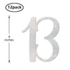 Silver Glitter 13th Birthday Centerpiece Sticks, 12-Pack Number 13 Table