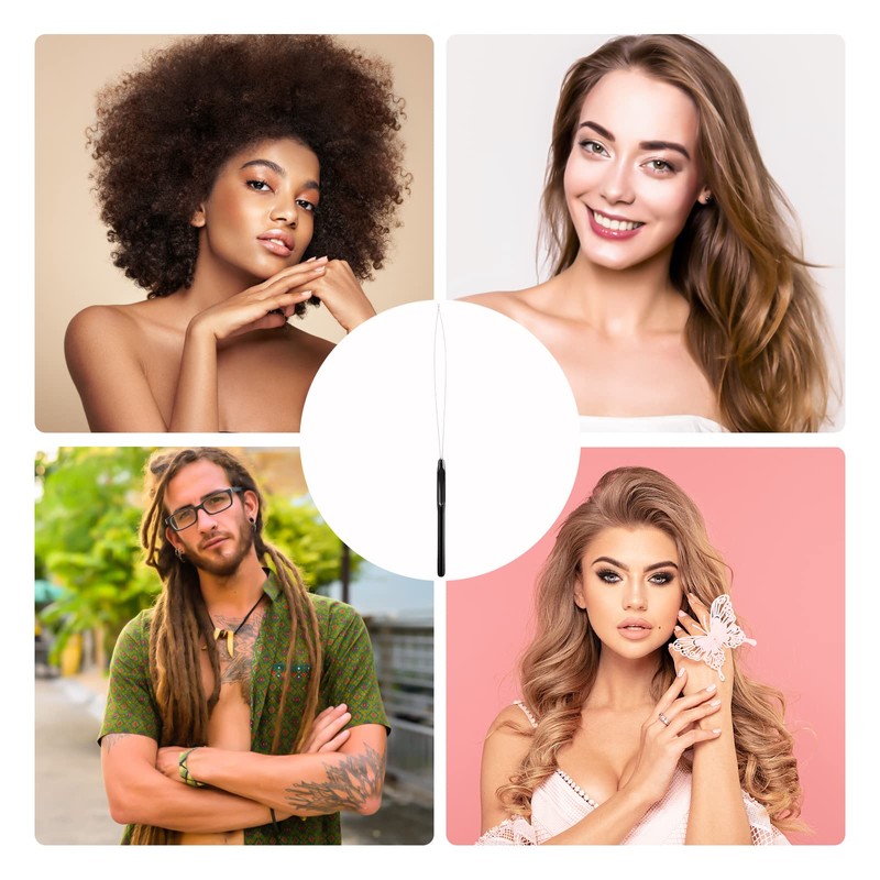 Sibba 10PCS Hair Extensions Loop Needle Threader Bead Device Pulling