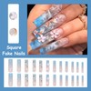 MISUD Press on Nails Extra Long Square Fake Nails Glossy