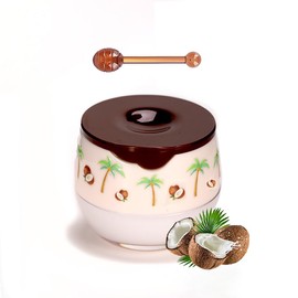 Clouds Coconut Lip Sleeping Mask – Bee Propolis Moisturizing Lip Balm in Honey Pot – Natural Exfoliating Overnight Lip Care – Repair for Dry and Cracked Lips