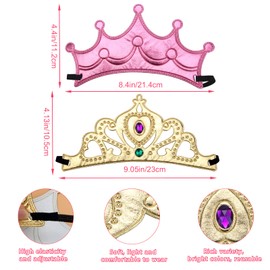 23 Pieces Foam Crowns Set, Luxiv 16 Pieces Foam Princess Tiaras and Crowns Hats with 7 Sheets 500 Pieces Sticker