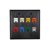 Networx Keystone Wall Plates (8 PORT, BLACK)