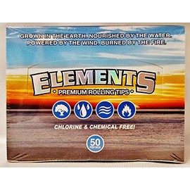 Full carton Box of 50 Elements Premium Rolling Tips Chlorine & Chemical Free! 50 Per Pack (2500 total)