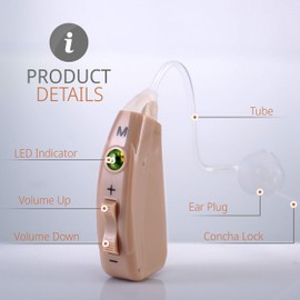 DANA TRADING Hearing Amplifier Headphone, Grey