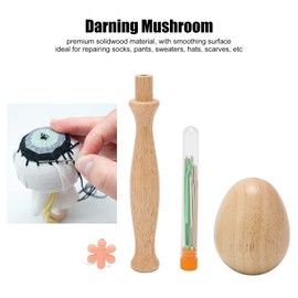Stuffing Egg, Stuffing Egg for Socks, Wooden Darning Egg, Stuffing Accessories Set with Large Eye Needle, Adult Darner, DIY, Handmade, Home Sewing Care