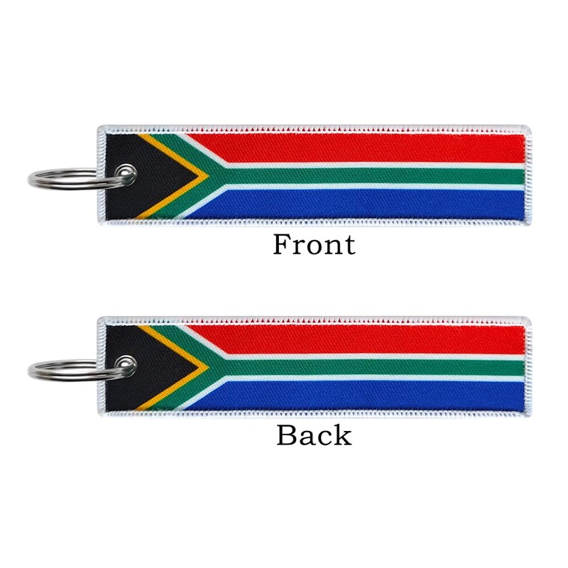 JAVD South Africa Flag Keychain Tag with Key Ring -