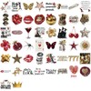 50PCS Downtown Aesthetic Stickers Cool Girls Y2k Stickers(Golden)