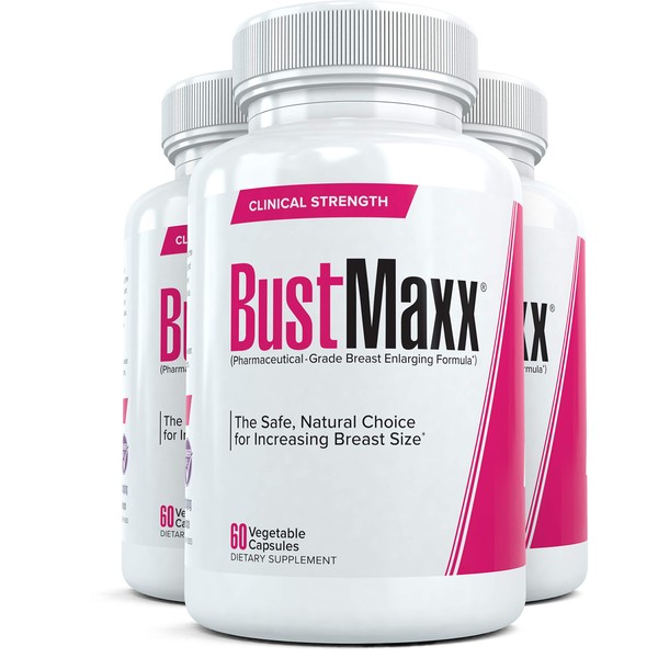 BustMaxx (3 Bottles): The Most Trusted Breast Enhancement Supplement | Natural Bust Enlargement Pills for Breast Growth | Firms & Lifts Your Breasts, 60 Caps Each