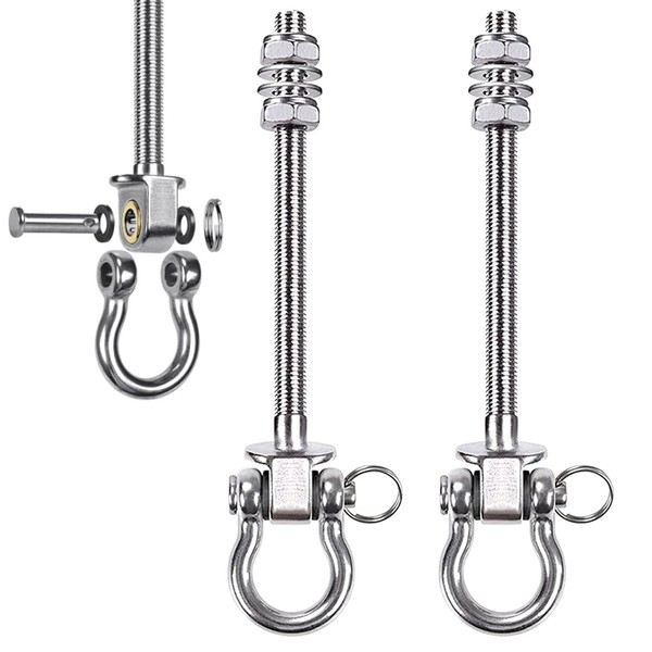 Pack of 2 Swing Hooks Made of Stainless Steel, Ceiling