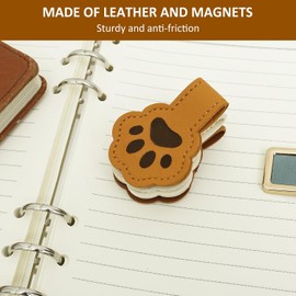 Marcadores magnéticos de página, 3 marcadores magnéticos de piel sintética, clip magnético decorativo para libros, para hombres, mujeres, profesores, estudiantes, amantes de los libros (café)