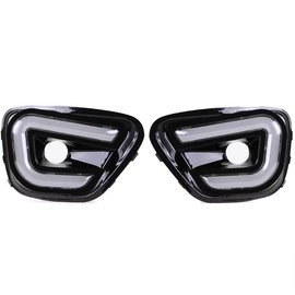 NZGZJYN LED Front Bumper Fog Lights For LED Daytime Running Light For Jeep Compass 2011 2012 2013 2014 2015 2016 DRL Day Light Fog Lights with Turn Light