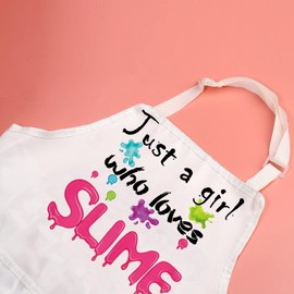 MYSOMY just a Girl who Loves Slime Apron Slime Lovers Gifts Slime Party Aprons Slime Shop Apron Playdough Lover Apron (girl love Slime Apron)