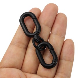 [FUSSED] 2-piece Set Spring Keychain, Carabiner Hook, Lost Prevention, Easy to Install and Disassemble Key Clip, Luxury Fashionable Key Ring, Buckle, Double Ring, Swivel Can, dark black