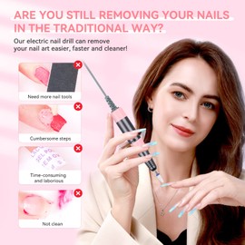 Saviland Electric Nail Drill: Professional Nail Drill Machine 35000PRM Rechargeable Nail Drill Kit for Acrylic/Gel Nails Removal Portable Nail Flie Manicure Pedicure Kit for Salon Home DIY