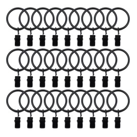 100 Pack Metal Curtain Rings with Clips, Curtain Hooks Hangers Clip Rings 1.35 in I D, Fits up to 1 in Diameter Curtain Rod, Strong Decorative Drapery Rings for Hanging Drapes Bows Hat.