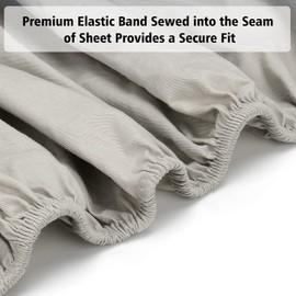 Lirex Fitted Sheet 135 x 190 cm 100% Cotton 300 Thread Count Soft Breathable Fitted Sheet, Grey