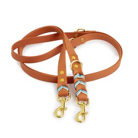 Albcorp Braided Hands-Free Dog Leash – Small & Medium Sizes, 7.2 ft Long – PVC Coated, Adjustable for Cross-Body, Waist, or Handheld Use – Waterproof, Customizable & Durable. Brown, Small