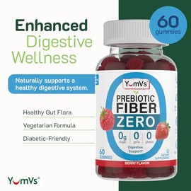 GottaShine- YumVs Gomitas de Fibra Prebitica Sin Azcar para Adultos y Nios Sabor a Baya Kosher Halal 4g Alto F                                        