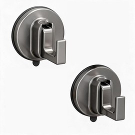 20Lbs Heavy Duty Vacuum Suction Hooks,No Drill for Bathroom,2 Pack (Gray)