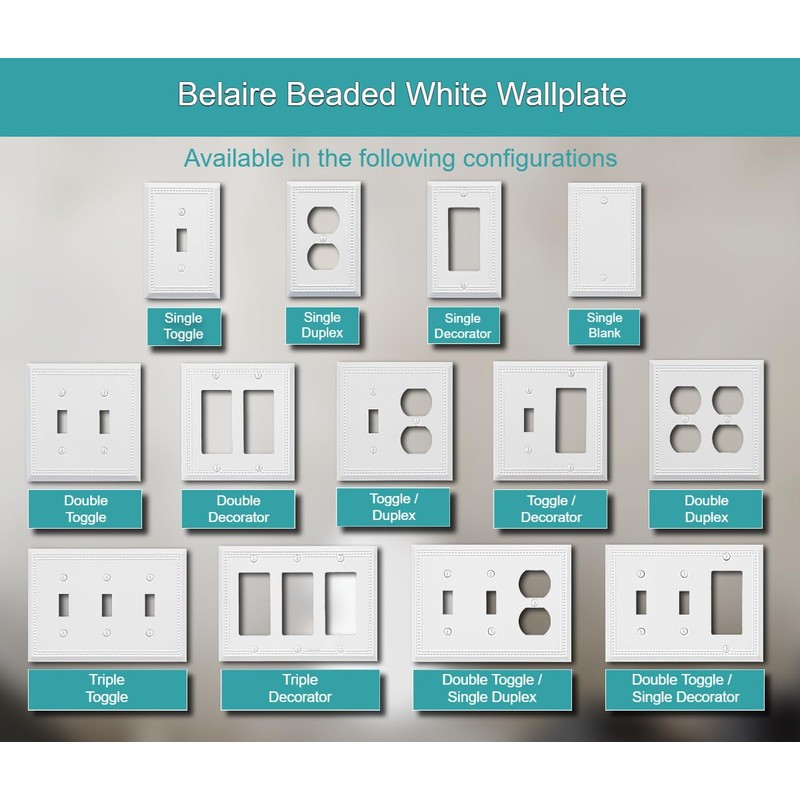 OKAWYC Single Decorator Light Switch Cover Belaire Beaded Metal Wall