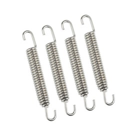 RATCHROLL 4 Pcs Motorcycles Universal Exhaust Pipe Spring 80mm 3.15" Stainless Steel Exhaust Pipe Spring Hook Modified Accessory Silver Tone Replacement Car Parts