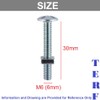 TERF® M6 X 30mm Roofing Bolt with Square Nut M6