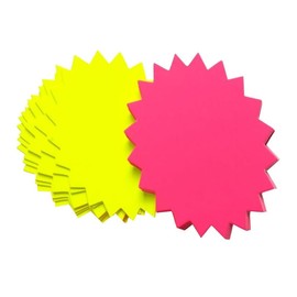 Pack of 40 Price Tags, 8 x 11 cm Price Indicator, Starburst Sign, Price Label, Fluorescent Sign, Price Labels Signs, Sale Sign, for Supermarkets, Shop, Party