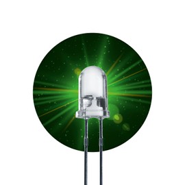 Lumetheus LED 5 mm Colour Green 26000 mcd Pack of 20 Light Emitting Diodes Approx. 3 V Green Diode 2 Pin LEDs Housing Clear