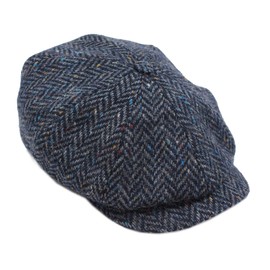 Biddy Murphy - Gorra plana irlandesa auténtica para hombre, 100% lana nueva, espiga de pescado, importada de Irlanda, marino, Medium