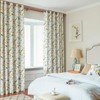VOGOL Birds and Floral Curtains, Blue Printed Pattern Design, Light