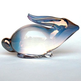 Bunny Rabbit Hare Figurine of Hand Blown Glass