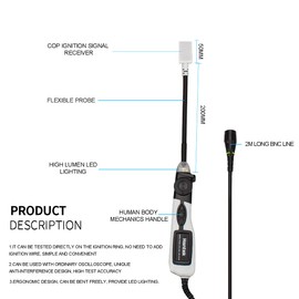 Hantek HT25COP Ignition Waveform Signal Probe of Automobile Engine Coil-on-Plug with LED Light