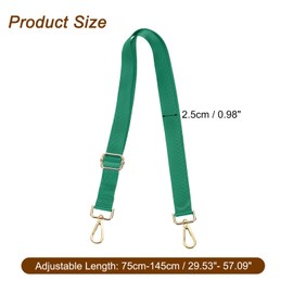 sourcing map Wide Shoulder Strap, 2.5cm Green Adjustable Purse Strap Replacement Crossbody Strap for Shoulder Bag Handbag, Light Gold Pull Core Buckle