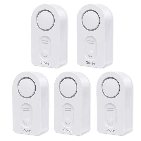 Govee Water Detectors 5 Pack, 100dB Adjustable Audio Alarm Sensor, Sensitive Leak and Drip Alert, for Kitchen Bathroom Basement (Battery Included)