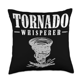 Gifts for Storm Chasing Fans & Tornado Hunter Whisperer-Storm Chasing Tornadoes Hurricanes Throw Pillow, 18x18, Multicolor