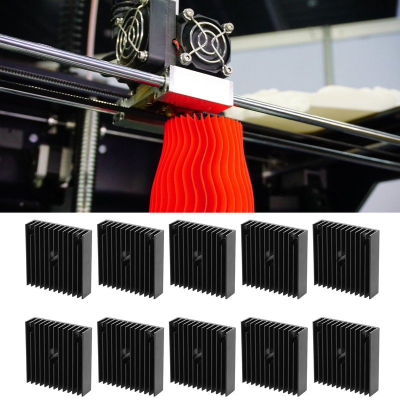 10pcs 40x11x40mm Black Heat Sink Radiator Aluminum Cooling Fin 3