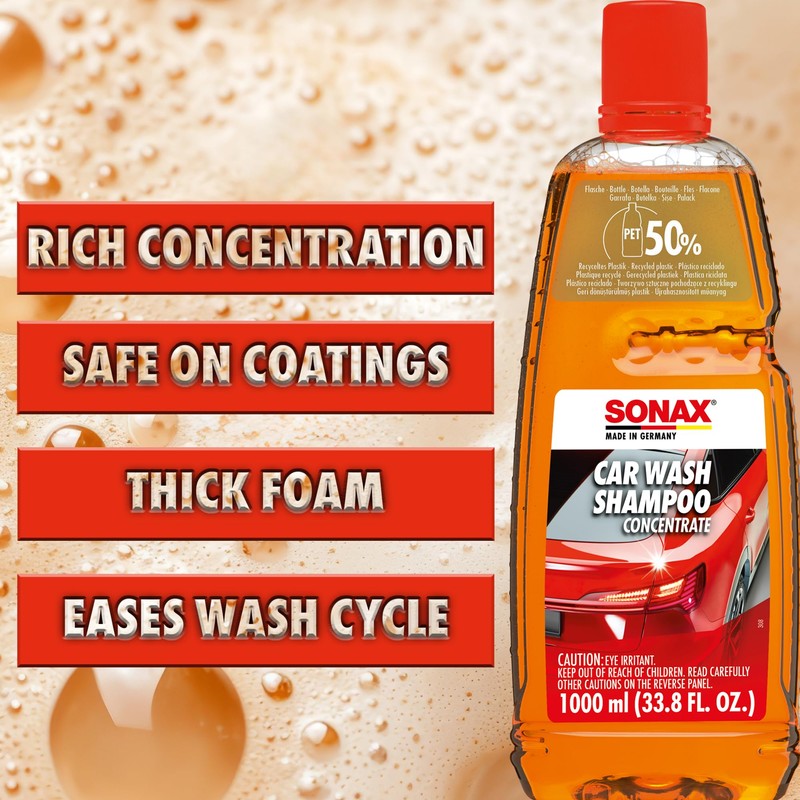 SONAX Car Wash Shampoo Concentrate 314300 | High-Foaming pH-Neutral Formula