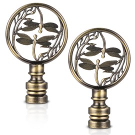 2 Packs Lamp Finial Cap Knob, Double Dragonflies Lamp Finial, Oriental Lamp Finial for Lamp Shade Top, Antique Bronze Decorative Finial, Asian Lamp Decoration for Table Lamp Floor Lamp