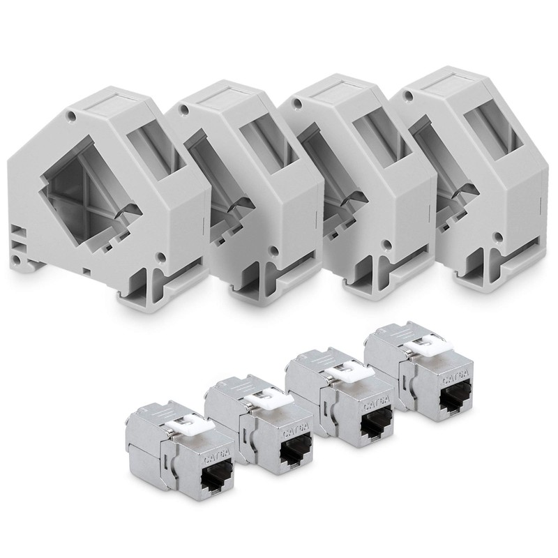 kwmobile Keystone Module and DIN Rail Adapter Set - Fits