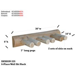 6 Place Wall Ski Rack, Canyon Brown